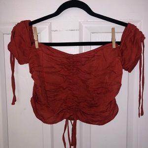 Burnt orange cute tie top